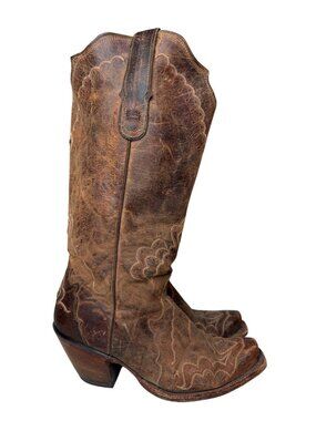 Tony Lama Black Label Goat Leather Western Cowgirl Boots Womens Size 6 Brown USA